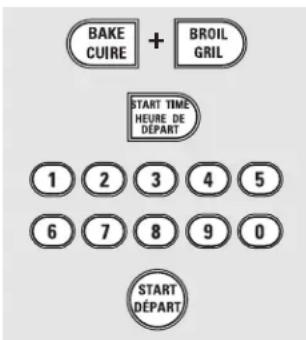 BAKE CURE + BROIL GRIL START TIME HEURE DE DÉPART 1 2 3 4 5 6 7 8 9 0 START DÉPART