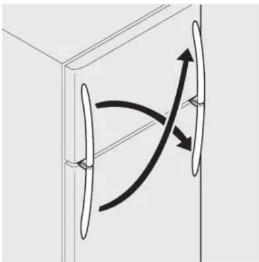 FRIGIDAIRE FFHT2021TB - Para invertir las manijas del refrigerador o del congelador: - 1