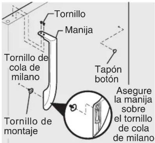 FRIGIDAIRE FFHT2021TB - Para colocar la manija del refrigerador: - 1