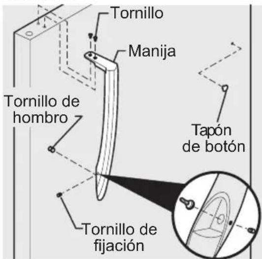FRIGIDAIRE FFHI1831QE - Para colocar la manija del refrigerador: - 1