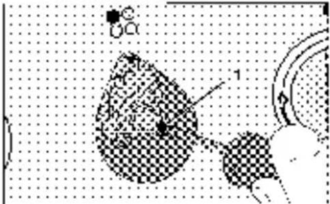Diagram with checkered pattern and labeled components, possibly illustrating a mechanical or electrical assembly.