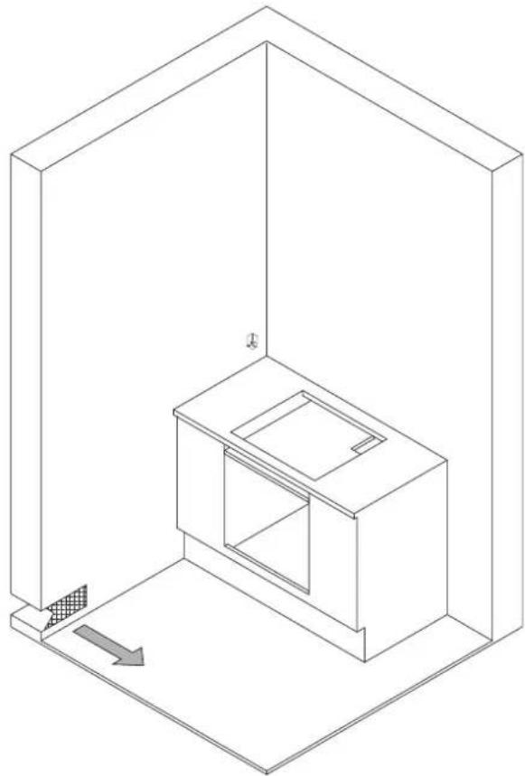BERTAZZONI P905LHERAX - INSTALLATION AU-DESSUS D'UN LOGEMENT OU DE TIROIRS - 4