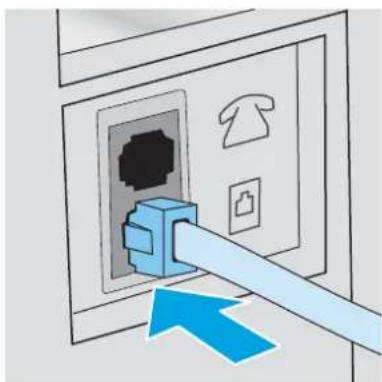 Illustration of a cable inserted into an electrical outlet with socket, no text or symbols present