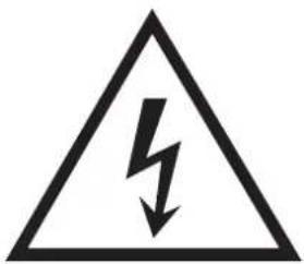 Warning symbol of a lightning bolt inside a triangle (no text or numbers)