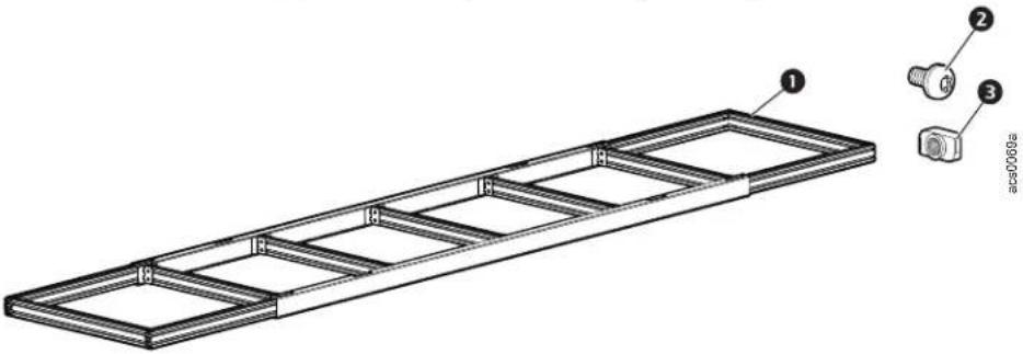Technical diagram of a metal frame structure with labeled components and a close-up view of a component labeled 'acc0008a'.