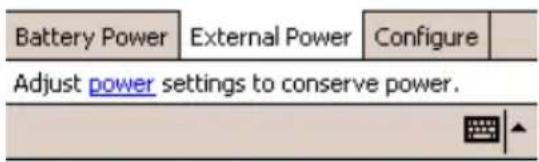 Battery Power External Power Configure Adjust power settings to conserve power.