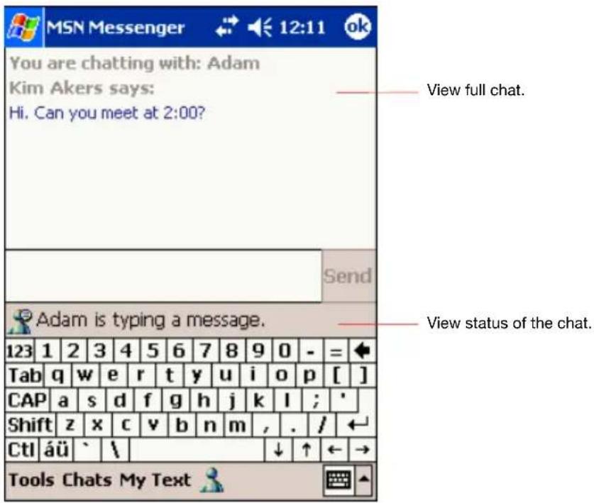 You are chatting with: Adam Kim Akers says: Hi. Can you meet at 2:00? View full chat. Send Adam is typing a message. View status of the chat. 123 1 2 3 4 5 6 7 8 9 0 - = Tab q w e r t y u i o p [ ] CAP a s d f g h j k l ; ' Shift z x c v b n m , . / Ctl äü ` \ Tools Chats My Text