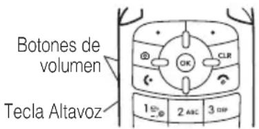 Botones de volumen Tecla Altavoz