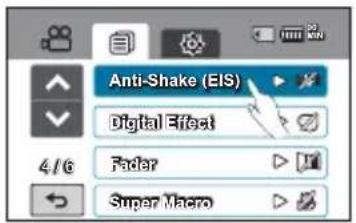 Anti-Shake (EIS) Digital Effect Fader Super Macro