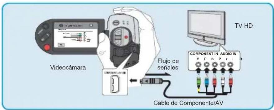 Videocámara Flujo de señales Cable de Componente/AV TV HD COMPONENT IN AUDIO IN Y P b P r L R