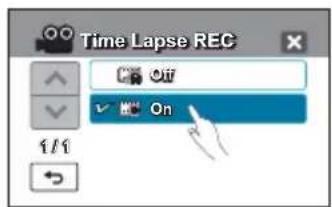Time Lapse REC Off ✓ On 1/1