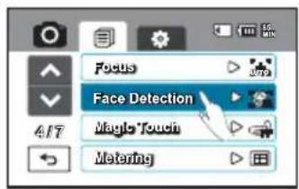 Focus Face Detection Magic Touch Metering