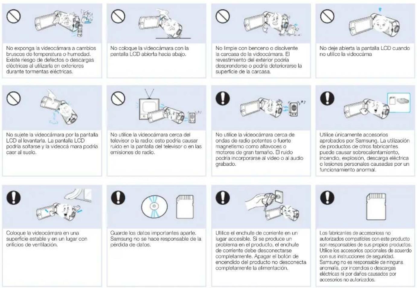 SAMSUNG HMX-Q130TN - PRECAUCIÓN - 16