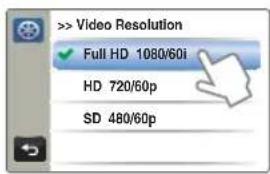 > Video Resolution Full HD 1080/60i HD 720/60p SD 480/60p