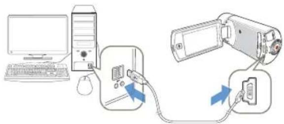 SAMSUNG HMX-Q130TN - Paso 1. Conexión del cable USB - 1