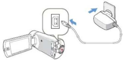 SAMSUNG HMX-Q130TN - Utilización del adaptador de alimentación de CA - 1
