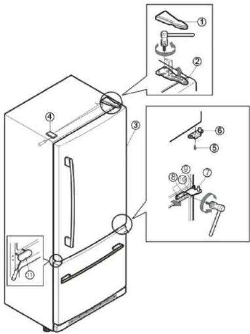 LG GM-738DVC - CAMBIO DEL SENTIDO DEAPERTURA DE LAS PUERTAS DE IZQUIERDA A DERECHA - 1