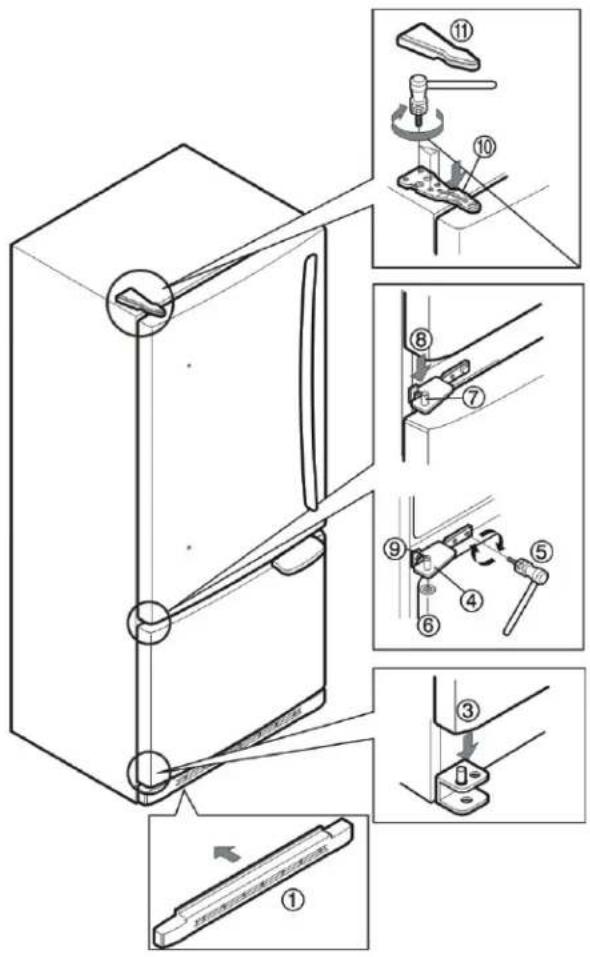 LG GM-738DVC - Para instalar la puerta del refrigerador - 1
