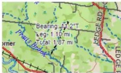 Bearing: 1.12°T Leg: 1.10 mi Total: 1.87 mi