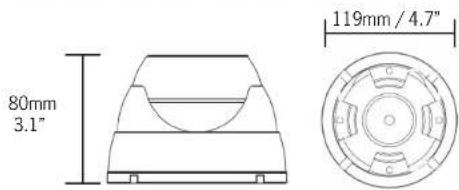 80mm 3.1" 119mm / 4.7"