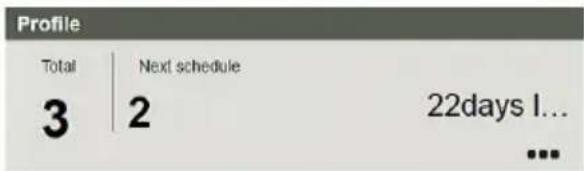 Profile Total | Next schedule 3 | 2 22days l... ...