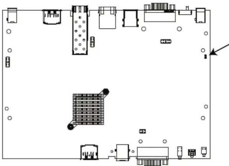 Floor plan diagram of a computer room with multiple electronic devices and a central storage unit (no text or labels)
