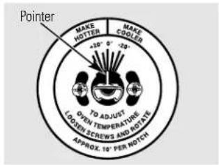 Pointer MAKE HOTTER MAKE COOLER -150° 0° -25° TO ADJUST LOEN TEMPERATURE LOGEN SCREWS AND ROZZLE APPROX. 10° PER NOTCH