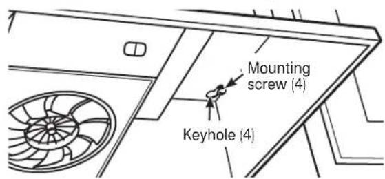 Mounting screw (4) Keyhole (4)