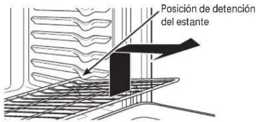 Posición de detención del estante