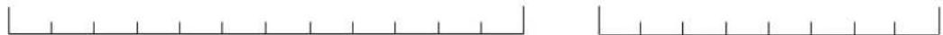 Two identical horizontal lines with evenly spaced tick marks, no text or symbols present