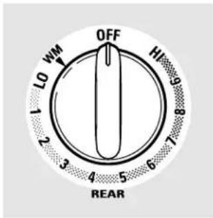 OFF HI LO WM 1 2 3 4 5 6 7 8 REAR