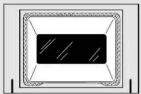 Simple line drawing of a rectangular frame with a central black rectangle and diagonal lines, no text or symbols present.