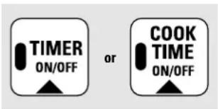 TIMER ON/OFF or COOK TIME ON/OFF