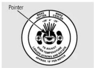 Pointer MAKE HOTTER MAKE COOLER -20° 0° -20° TO ADJUST LOGEN TEMPERATURE LOGEN SCREWS AND ROTTER APPROX. 10° PEN HOTTER