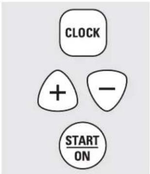 CLOCK + - START ON