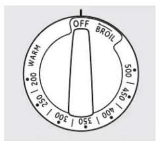 OFF BROIL 500 / 450 / 400 / 350 / 300 WARM 250 / 200 / 150 / 100