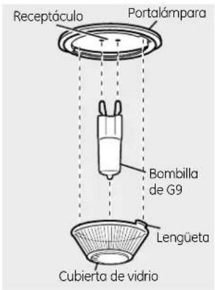 Receptáculo Portalámpara Bombilla de G9 Lengüeta Cubierta de vidrio
