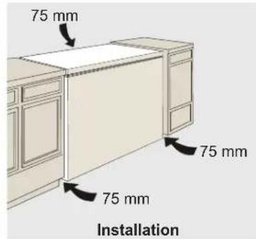 75 mm 75 mm 75 mm Installation