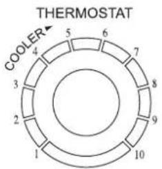 THERMOSTAT COOLER 1 2 3 4 5 6 7 8 9 10