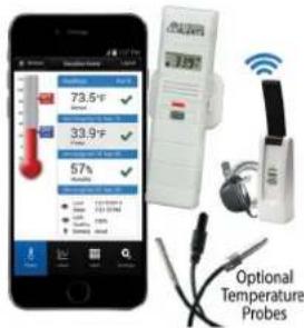 73.5°F 33.9°F 57% 3.25°C Optional Temperature Probes