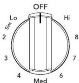 OFF Lo Sim 2 3 4 Med Hi 8 7 6