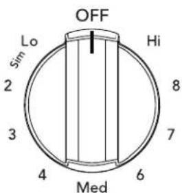 OFF Lo Sim 2 3 4 Med Hi 8 7 6