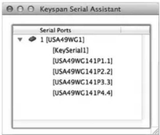 Keyspan Serial Assistant Serial Ports 1 [USA49WG1] [KeySerial1] [USA49WG141P1.1] [USA49WG141P2.2] [USA49WG141P3.3] [USA49WG141P4.4]