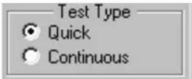 Test Type ● Quick ○ Continuous