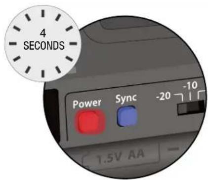 4 SECONDS Power Sync -20 -10 1.5V AA
