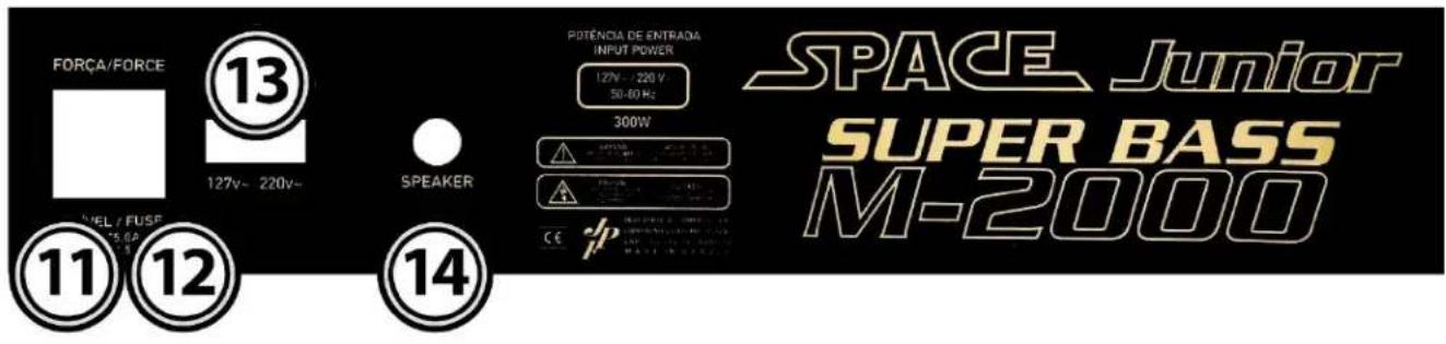 FORÇA/FORCE 13 127V~ 220V~ SPEAKER 127V~ 220V 50-60 Hz 300W SPACE Junior SUPER BASS M-2000 11 12 14