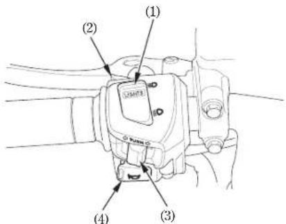 Honda Fireblade CBR1100XX (2004) - Interruptor de control de la luz de adelantamiento (3) - 1