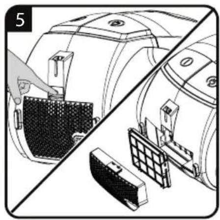 Diagram showing a hand inserting a component into a cylindrical device, with additional parts visible (no text or symbols)