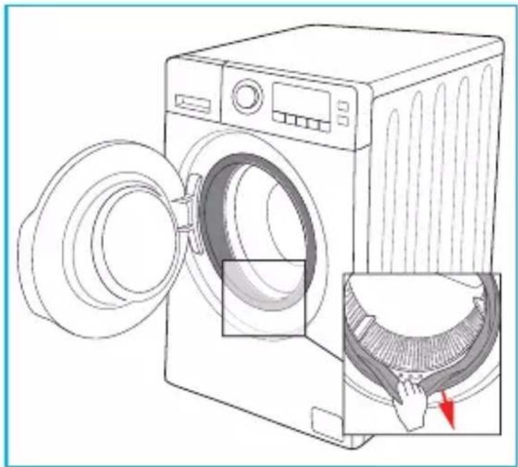 MIDEA LSE11P1 - Limpeza das aberturas de escoamento de água e da vedação da porta - 1