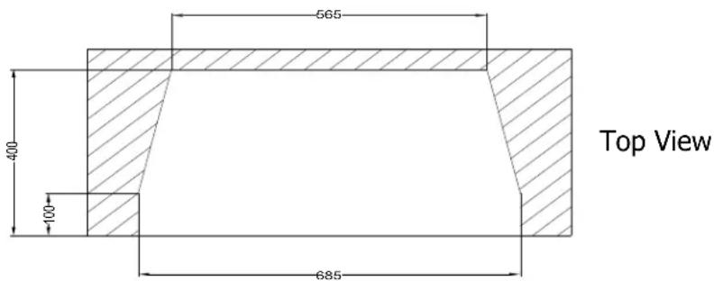 565 400 100 685 Top View